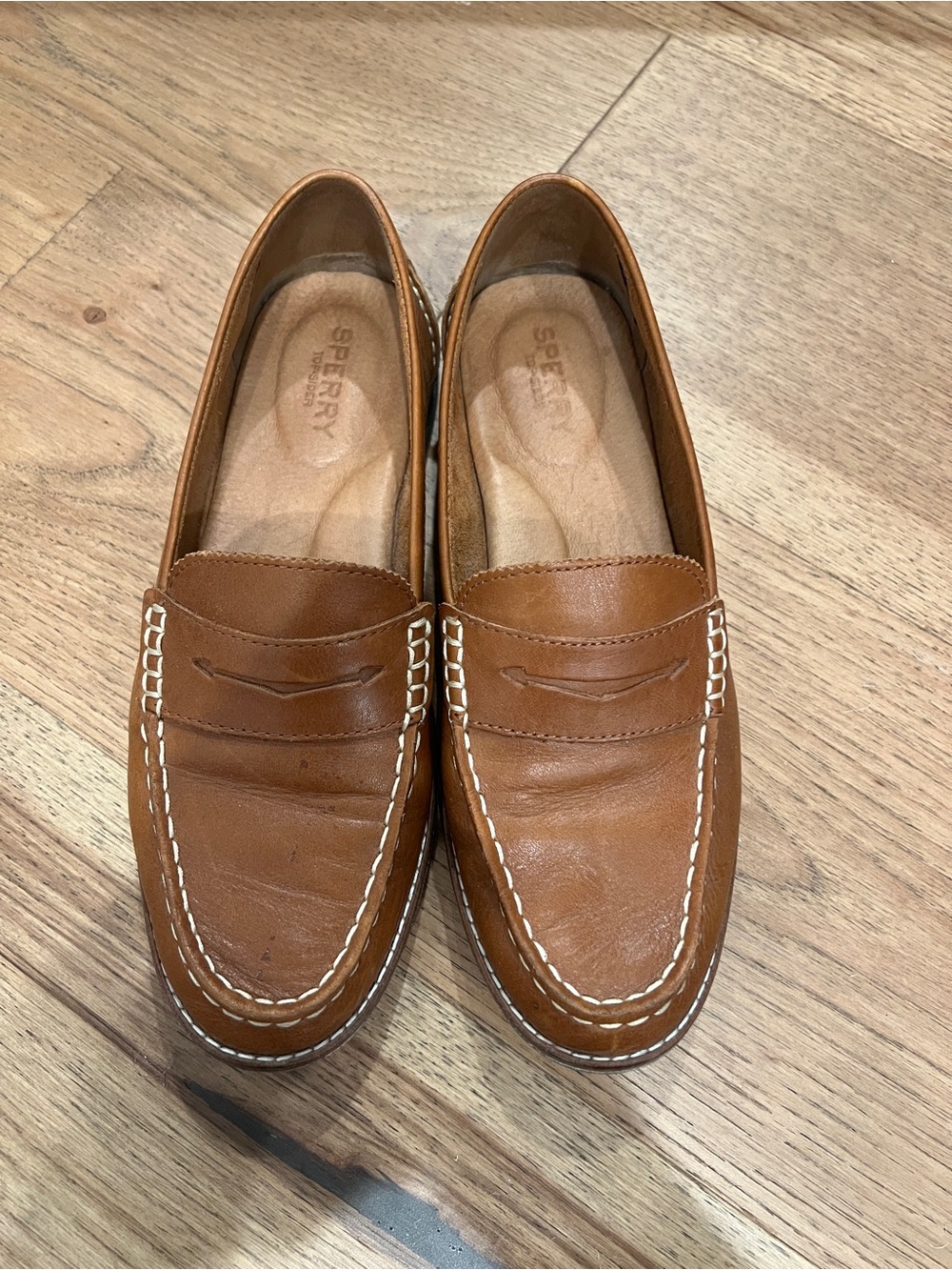 GUC Sperry Women’s Seaport Penny Loafers - 8M - Tan Leather